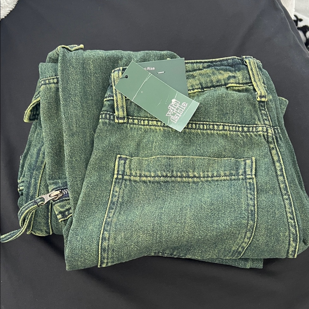 L3-Wild Fable Olive Wide Leg Jeans